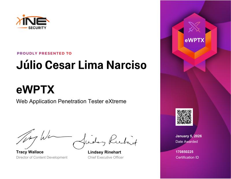 Certificado eWPTX Web Application Penetration Tester eXtreme